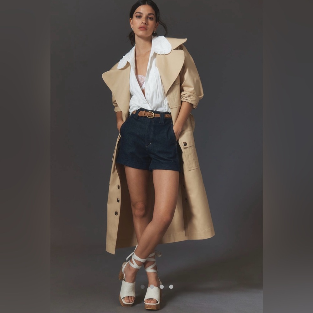 Farm Rio Pockets Over Nude Trench Coat - Picture 2 of 11